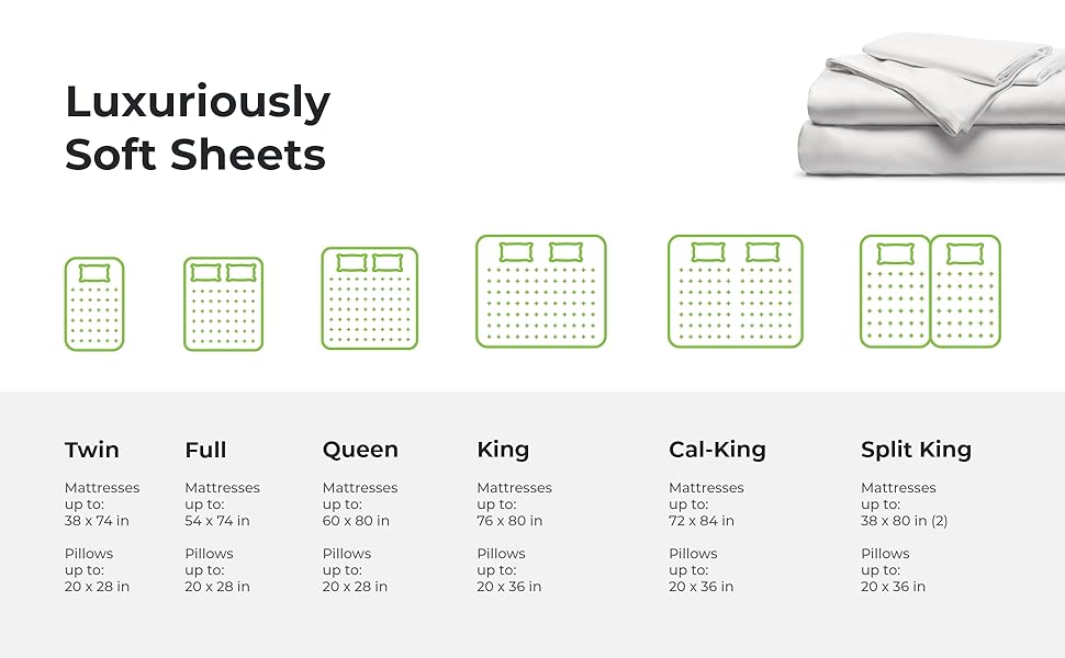 Cariloha Classic Bamboo Sheets 4 Piece Bed Sheet Set Softest Bed