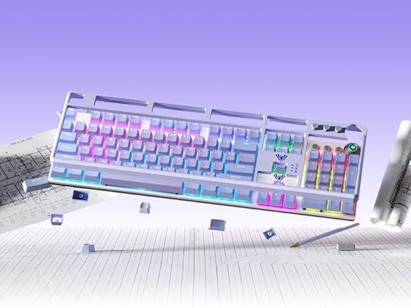 ⭐︎ALOB Amazon.com: AULA Keyboard, F2088 Pro 108 Keys Purple
