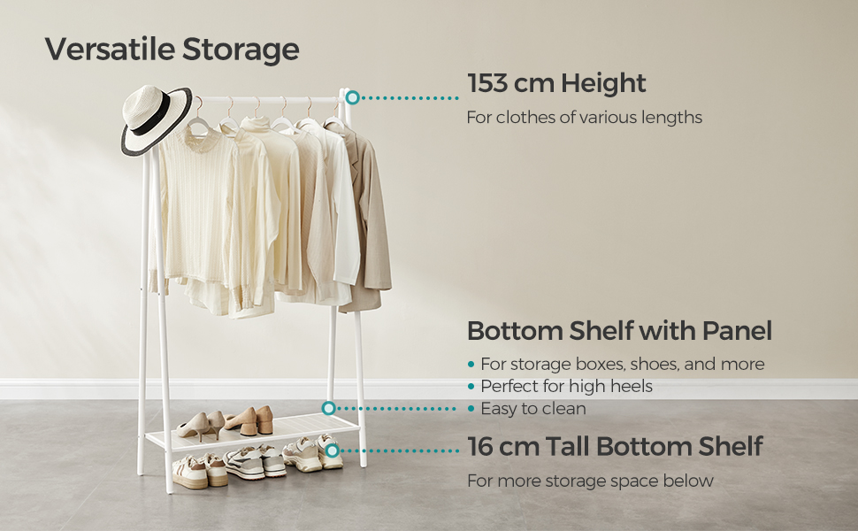 egy ruhaállvány polccal