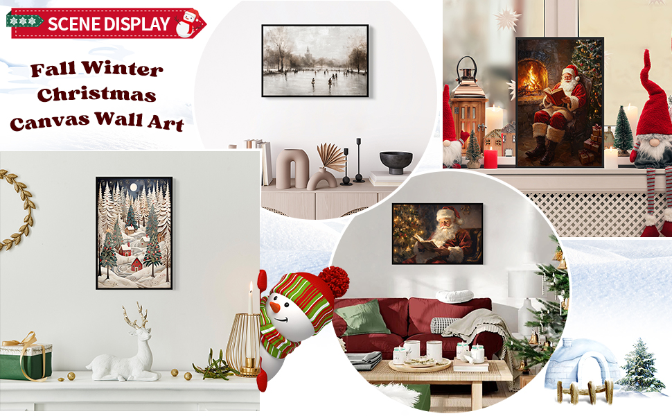 christmas pictures folk art winter wall art winter landscape wall art