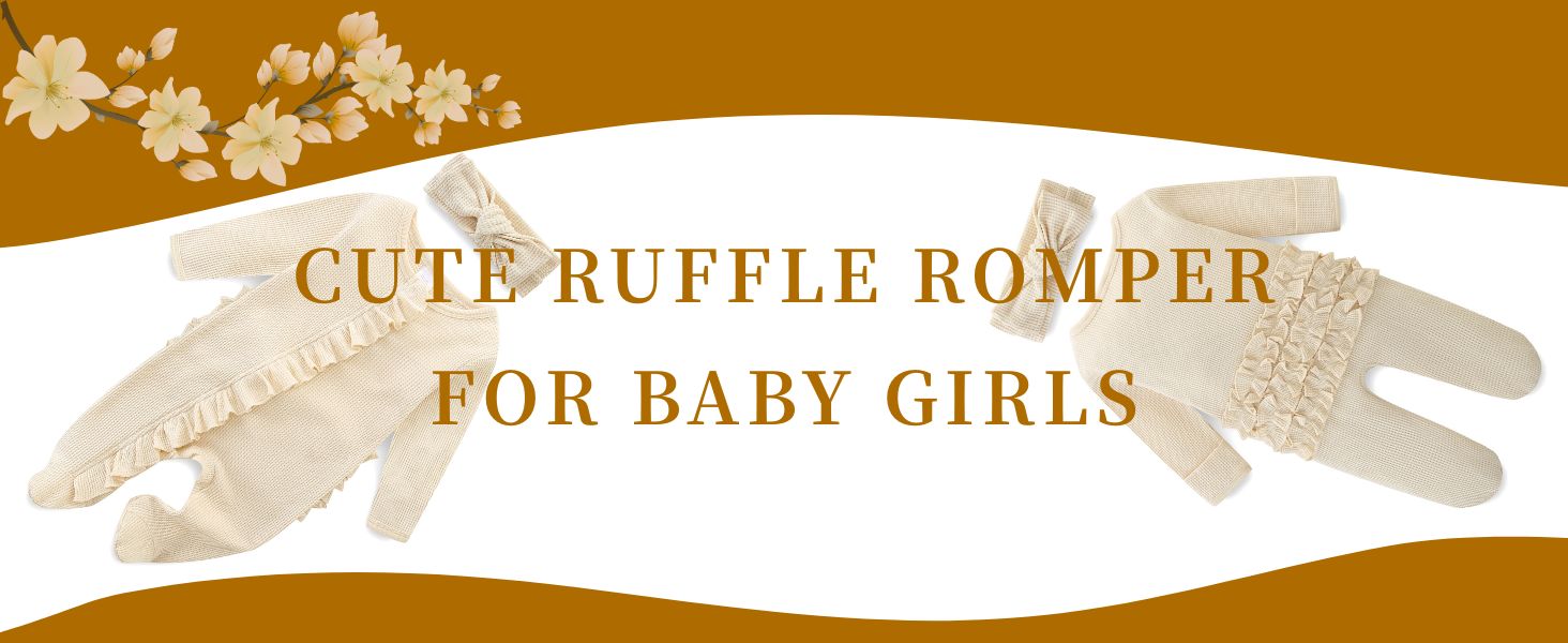 Baby Girl Fall Winter Outfits Clothes Knit Jumpsuit Ruffle Romper Newborn Coming Home Outfit