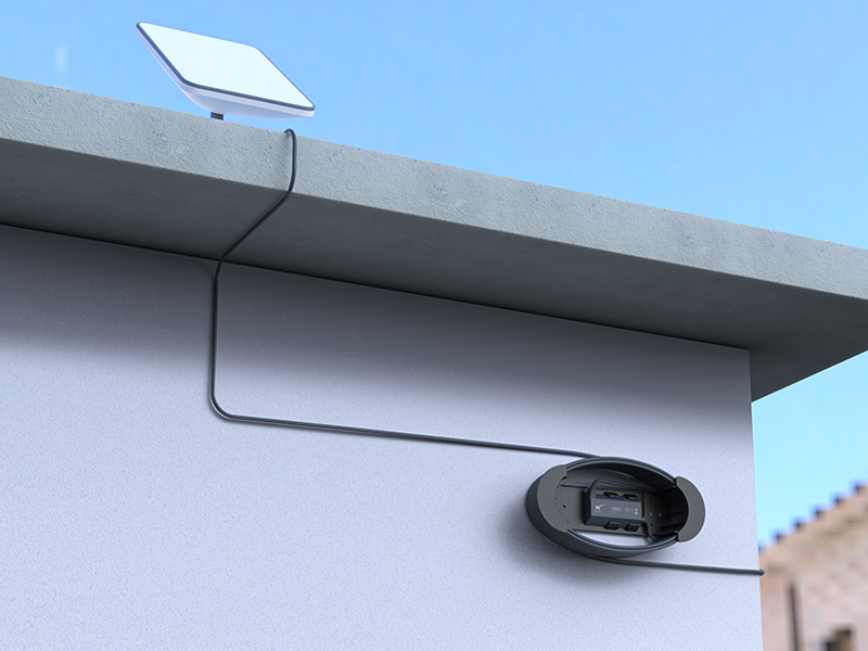 Starlink ethernet cable caddy with ethernet adapter holder
