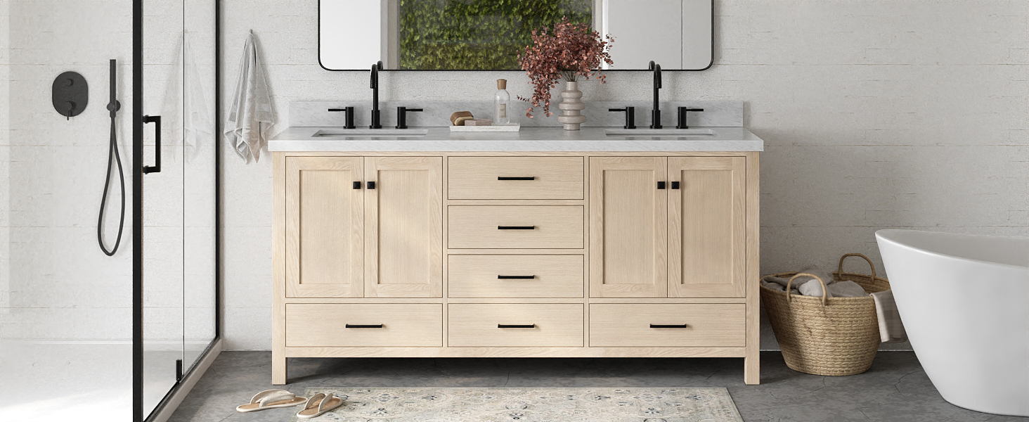 ARIEL Cambridge 43 Inch Oak Single Bathroom Vanity with