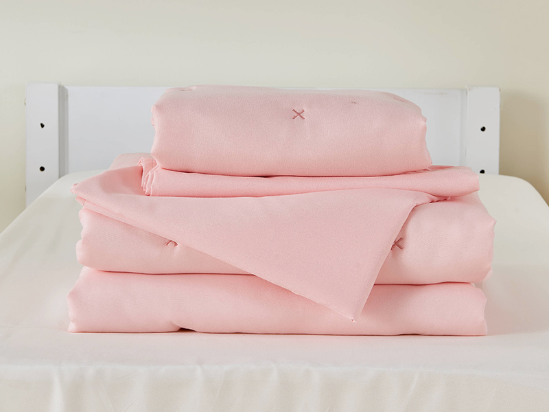 4 Piece Toddler Bedding Sets for Girls Pink Embroidery Soft