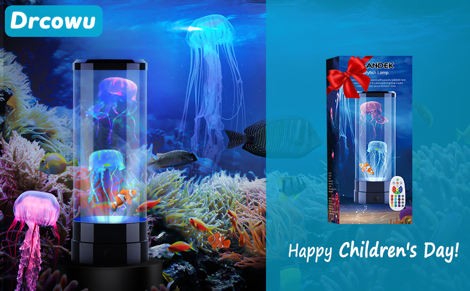 Jellyfish Lamp, FRANDEK Jellyfish Lava Lamp,16 RGB Color Night Light