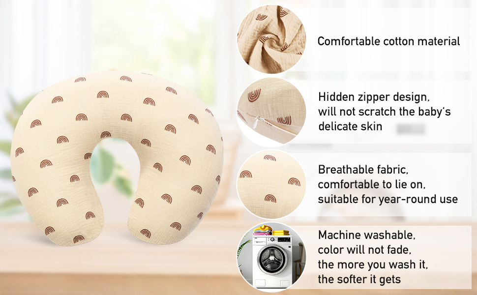 2 Pack Baby Muslin Nursing Pillow Covers