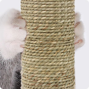 SONGWAY Cat Scratching Post Tree - Cat Tree with 3 Scratching Poles and Dangling Balls, Carpeted Base and Perch, Interactive Scratcher Toy for Indoor Cats Kittens, Grey 29 04-2