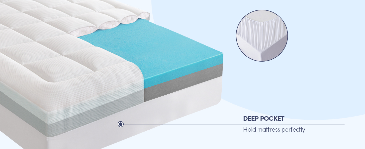 ELEMUSE 4 Inch Memory Foam Mattress Topper