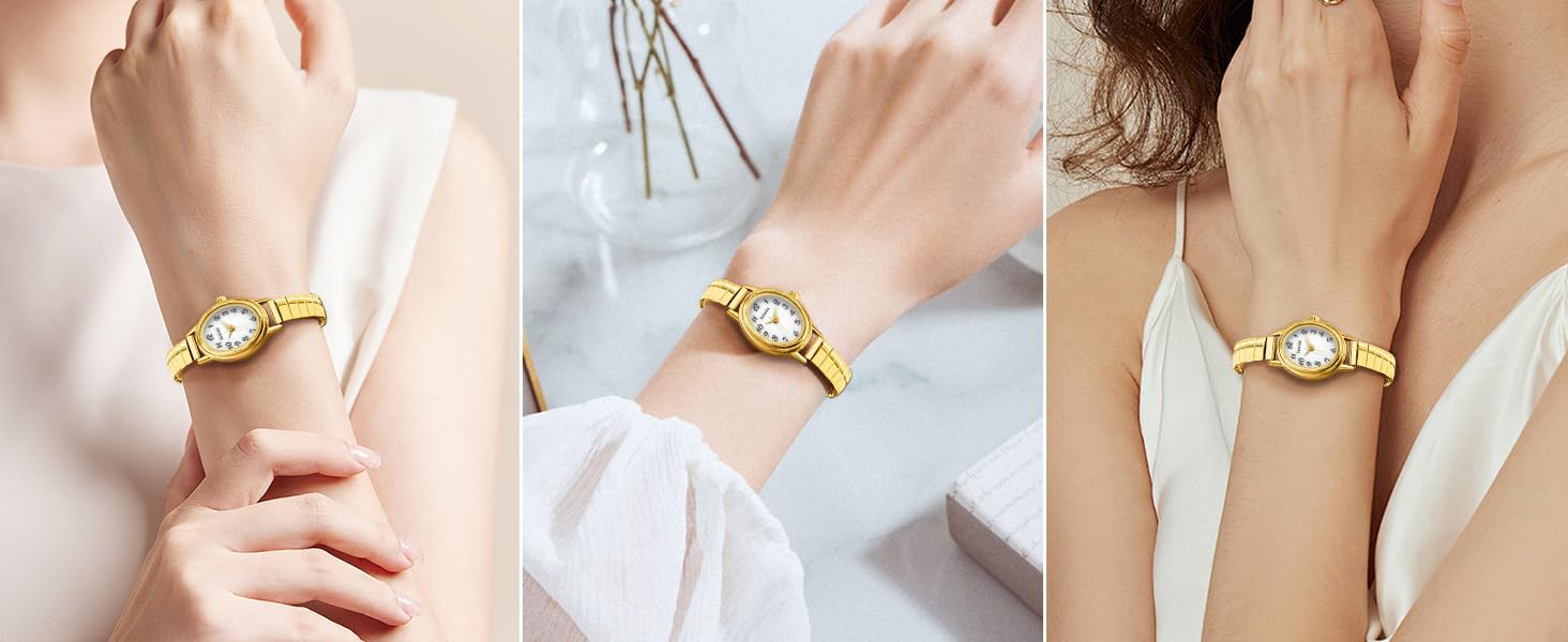 dainty gold watch