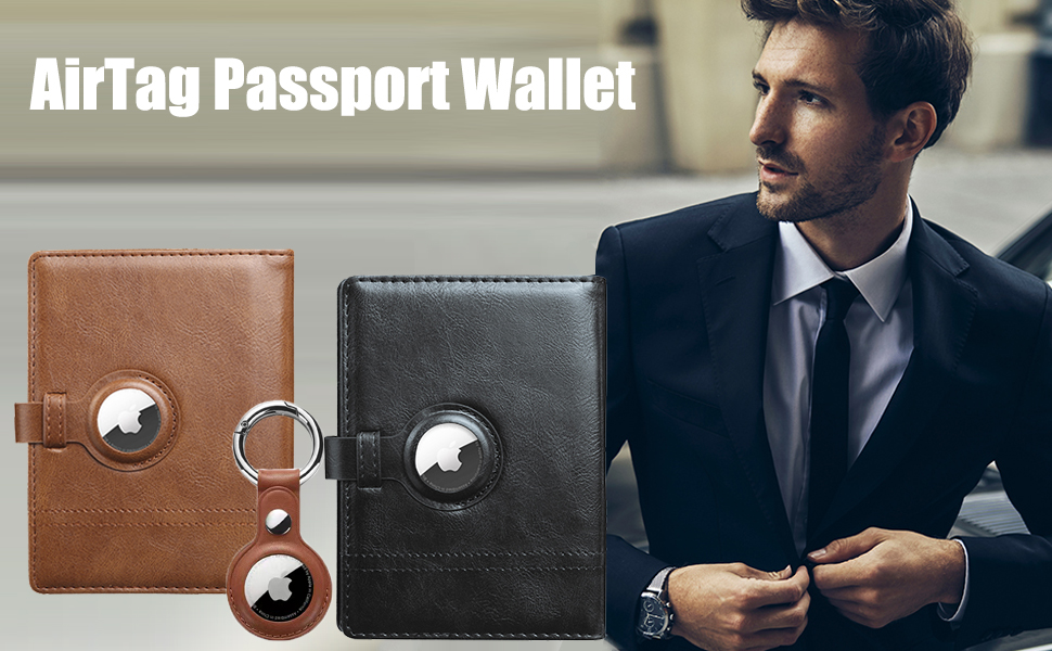 Travel AirTag Passport Wallet with Airtag Holder,RFID