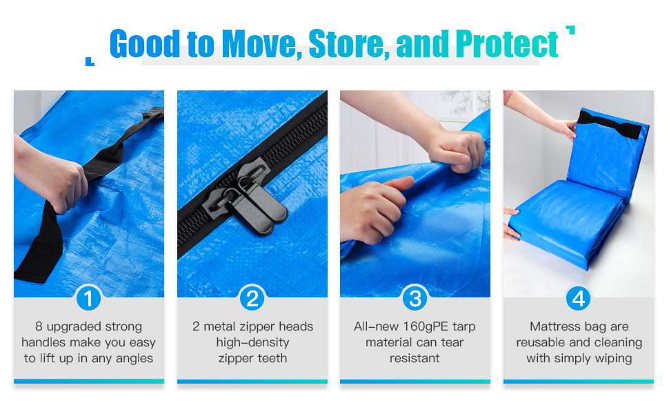 YZK Mattress Bags for Moving and Storage King Size with Heavy Duty