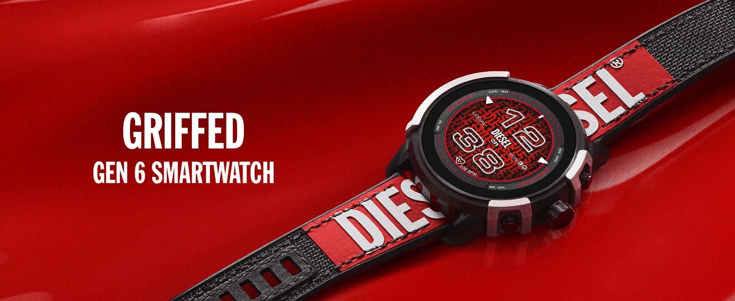 Amazon.com: Diesel Men's Griffed Gen 6 45mm Stainless Steel Touchscreen ...