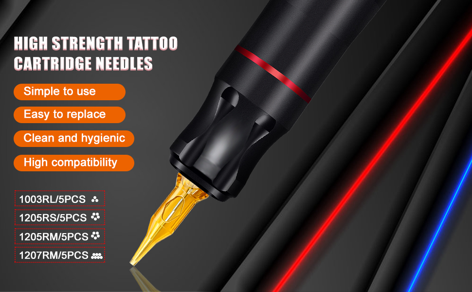Tattoo Maschine set, Blackbudda Tattoo Pen mit Tattoo Power Supply Bunte Pigment Patrone Tattoo ...