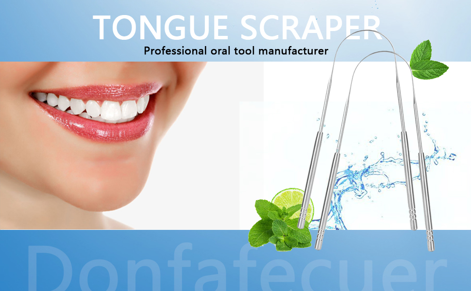 2Pcs Stainless Steel Tongue Scrapers,U Shaped Tung Scraper