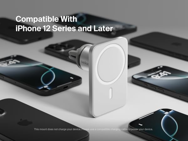 スマホアクセサリー Belkin Magnetic Car Mount with MagSafe Amazon.com: Belkin MagSafe Vent Mount Pro - MagSafe Phone