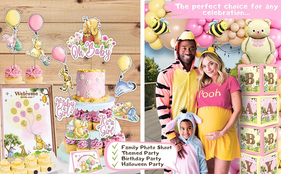 classic winnie the pooh baby shower decorations girl pink winnie the pooh baby shower decoration