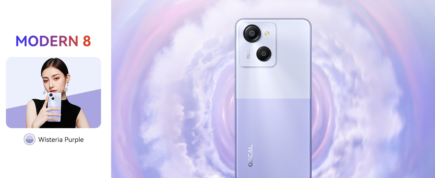 OSCAL Modern 8 (8+128) smartphone Wisteria Purple