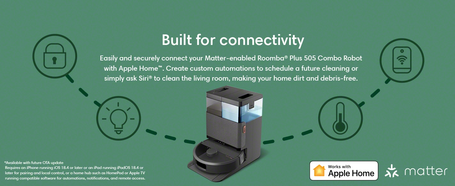 Roomba Plus 505 Combo is Matter &amp; Apple Home Compatible