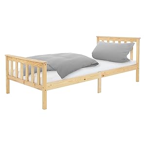 ML-Design ML-232/Wooden bed single bed children's bed 90x200 cm natural