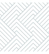 STICKEEP Blue White Geometric Peel and Stick Wallpaper Self Adhesive Geometric Contact Paper for ...
