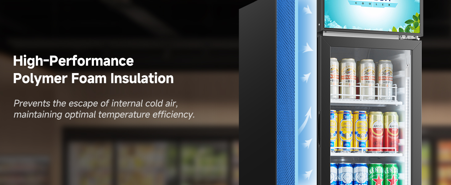 Commercial display refrigerator glass door Commercial merchandiser Refrigerator