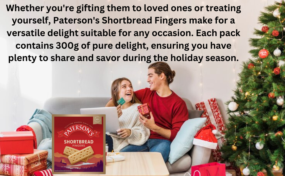 Cookies Sweet Paterson's Festive Shortbread Fingers Pack Of 3 Delicious Festive Scottish Cookies