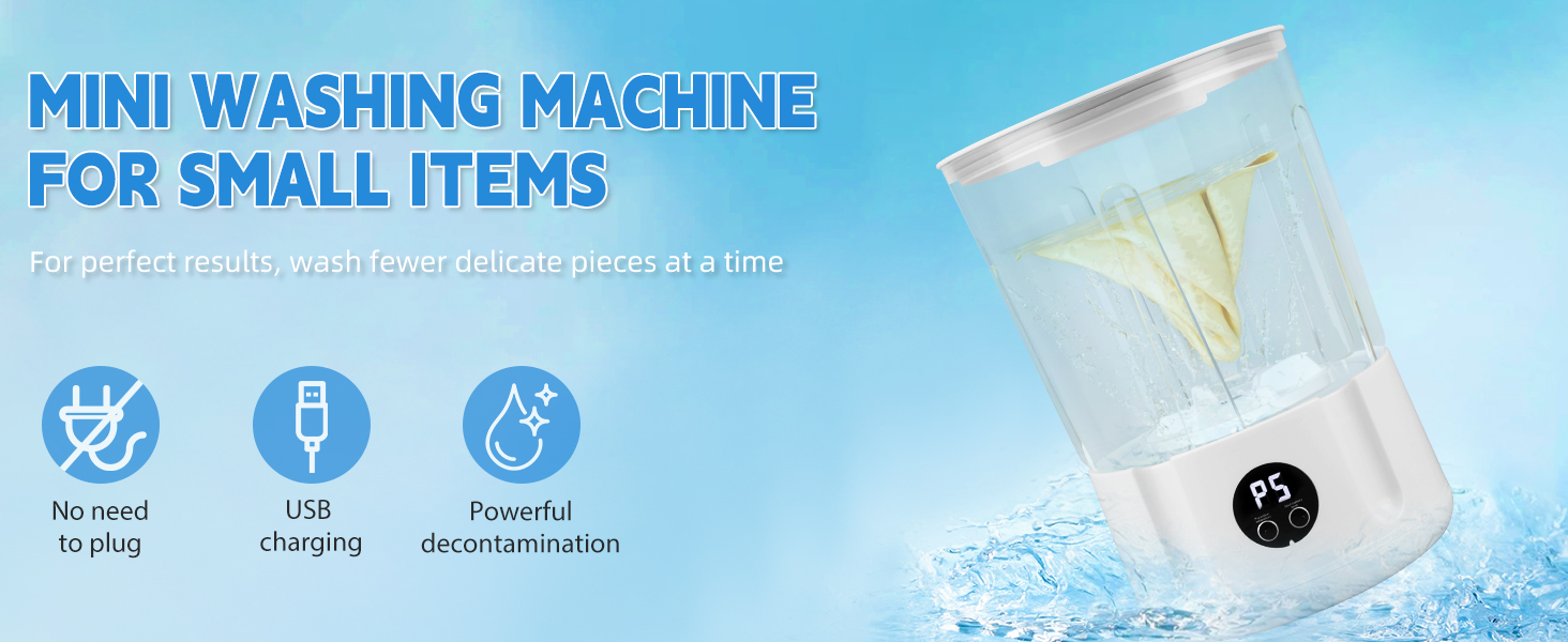 Portable Mini Washing Machine, 2L Underwear Washer 4000mAh Compact Deep Cleans Underwear, Baby Clothes, Lightweight Washing Machine for Apartment, Dorm, Hotel, Travel, Camping 2 portable washing machine washing machine portable washer dryer combo mini washing machine