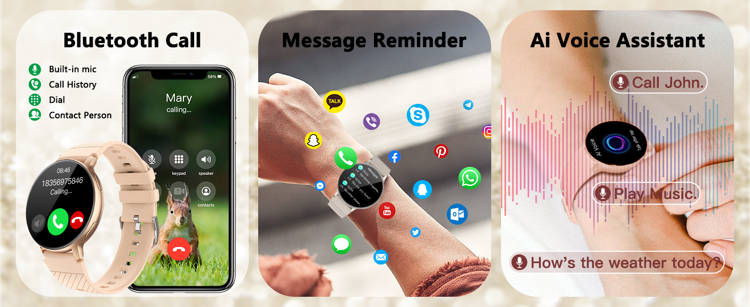 Smart Watch for Women Men, (Answer/Make Calls) Smartwatch for Android and iOS Phones