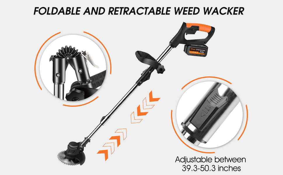 Weed Wacker, Ohey Electric Weed Wacker Cordless Trimmer, Portable