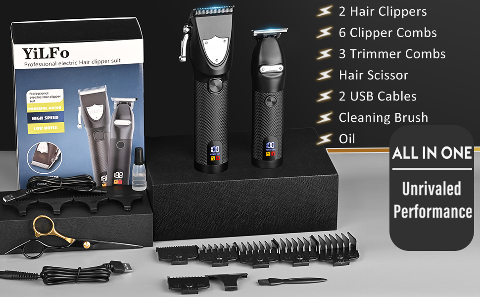 YiLFo Hair Clippers for Men Cordless Barber Clippers for Hair Cutting