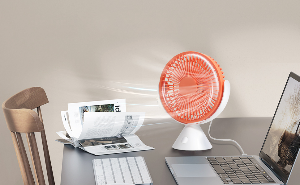 WSJSYH small tabletop fan with 3Speed Settings, 4000 mah