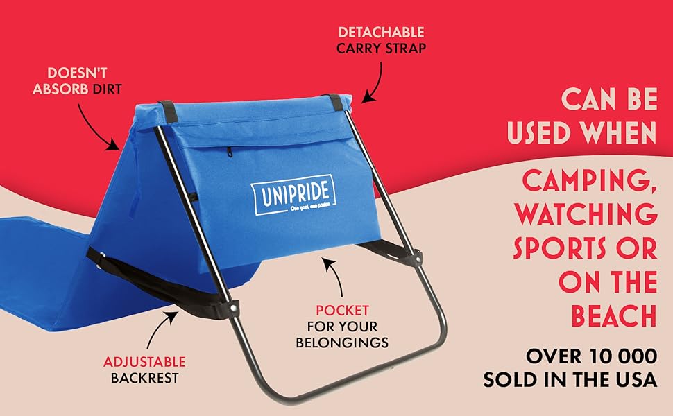 Beach Chairs for Adults with Back Support (Set of 2