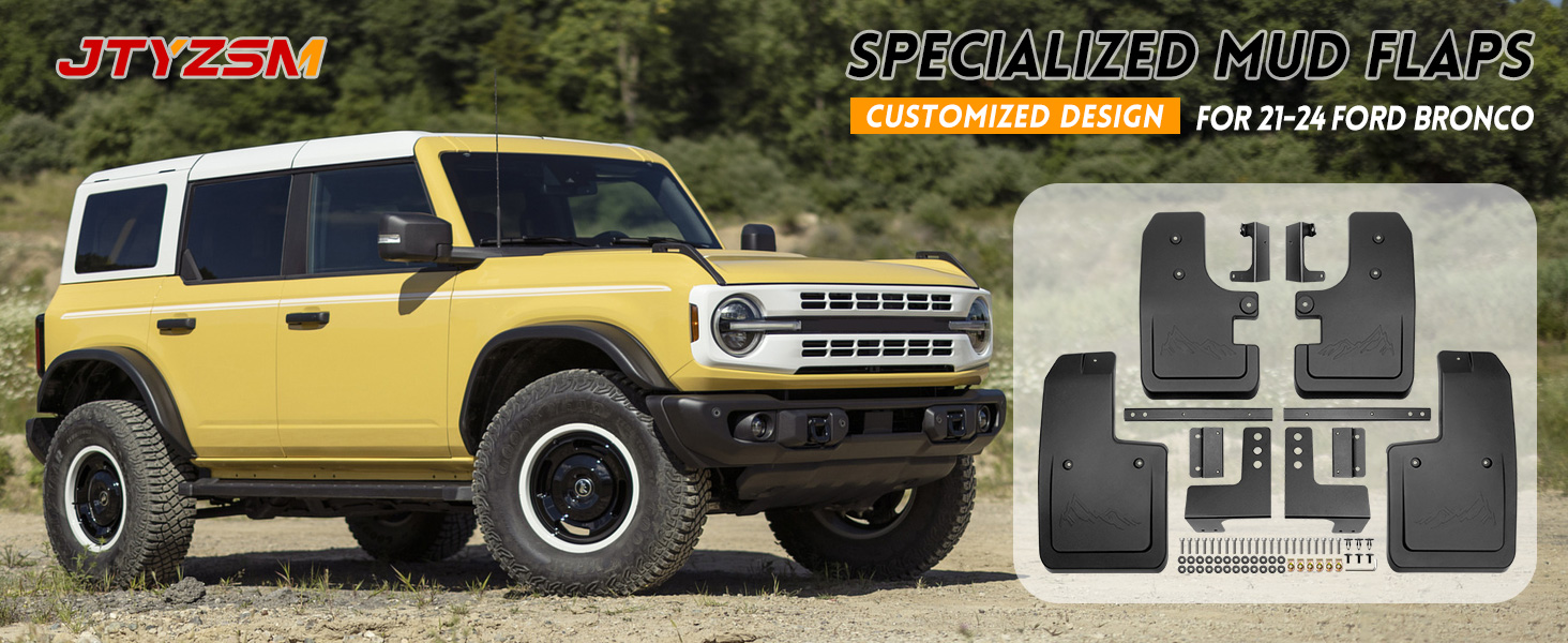 Mud Flaps for 2021-2024 Ford Bronco 2/4-Door