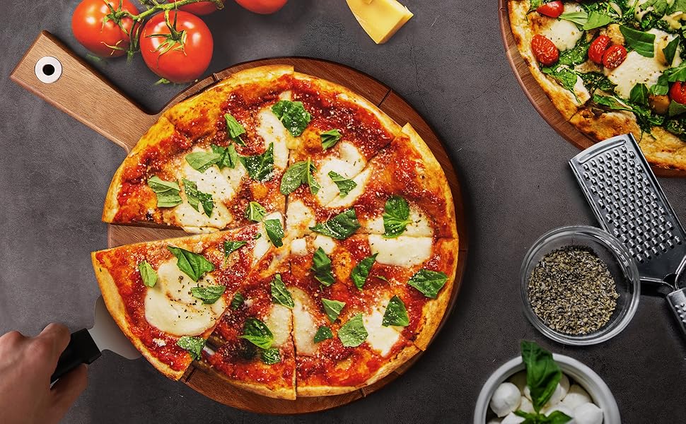 pizza cutting board, pizza peel set with Pizza Cutter