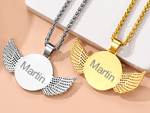angel wings chain with picture