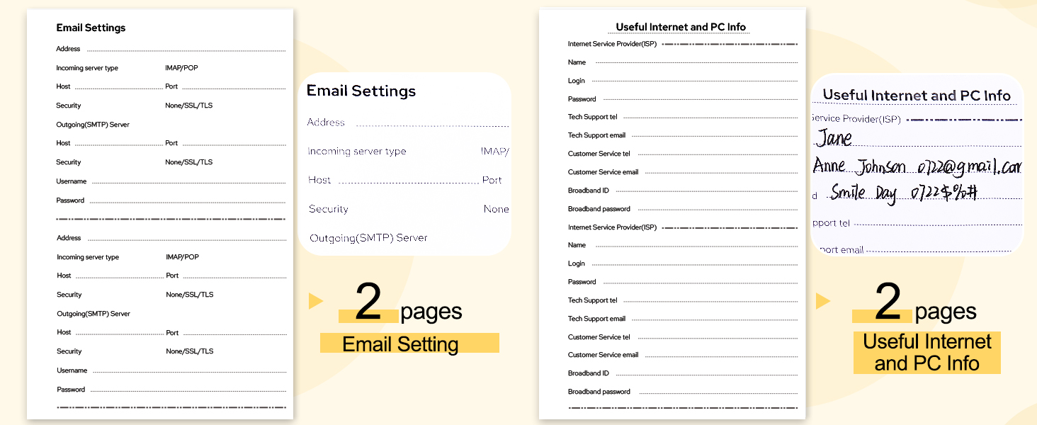 Password Address Book with Alphabetical Tabs, Refillable