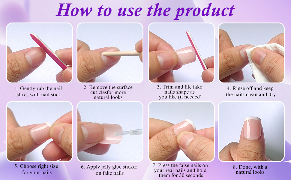 french tip acrylic nails, short french tip press nail, medium oval nails, short french tips