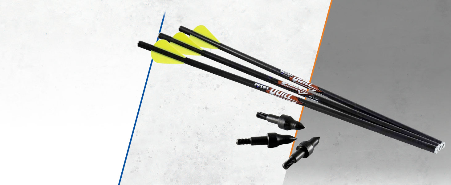 3 QUILL 16.5″ ARROWS 3 100GR FIELD POINTS