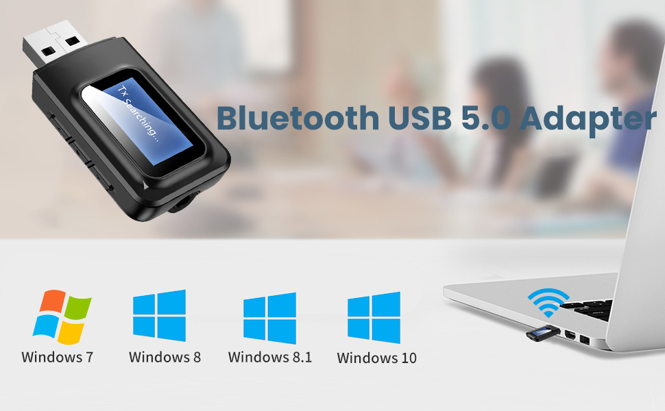 Geva Bluetooth Adapter, Bluetooth 5.0 Transmitter and Receiver with LCD