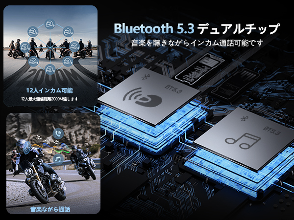 バイク インカム GX12 PRO 12人同時通話 音楽ながら通話 IP67防水 Amazon.co.jp: 【Meshネットワーク 音楽ながら通話】GEARELEC