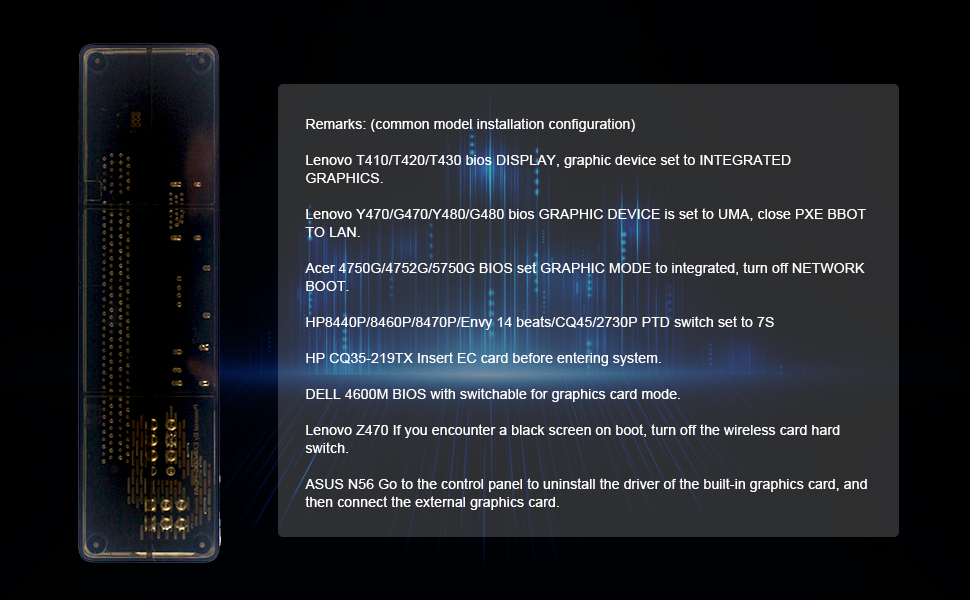 Docooler V8.0 EXP GDC Notebook External Expansion PCIE