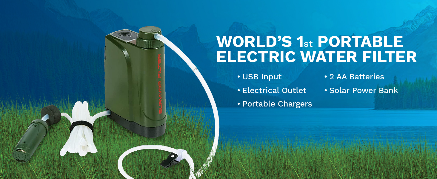 Survivor Filter Pro X Electric Portable Water Filter 99.999 Virus