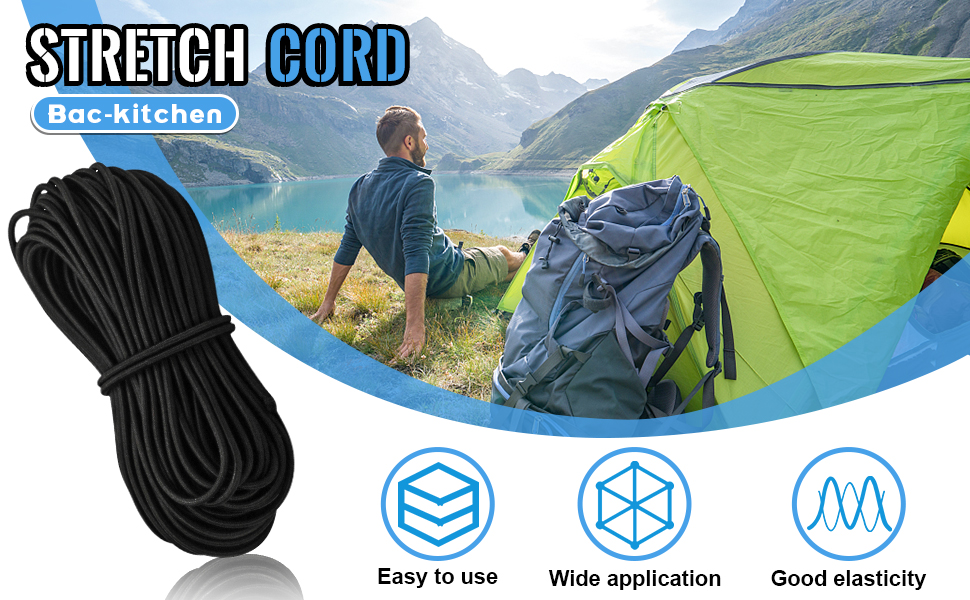 1/4"Bungee Shock Cords with Hooks, 130Feet Elastic Nylon Cords Kayak