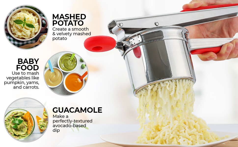 Zulay Kitchen Large 13.5oz Potato Ricer Stainless Steel Heavy Duty Ricer Kitchen