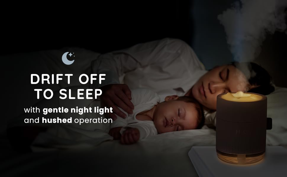 Drift Off to Sleep with Gentle Night Light and Hushed Operation.