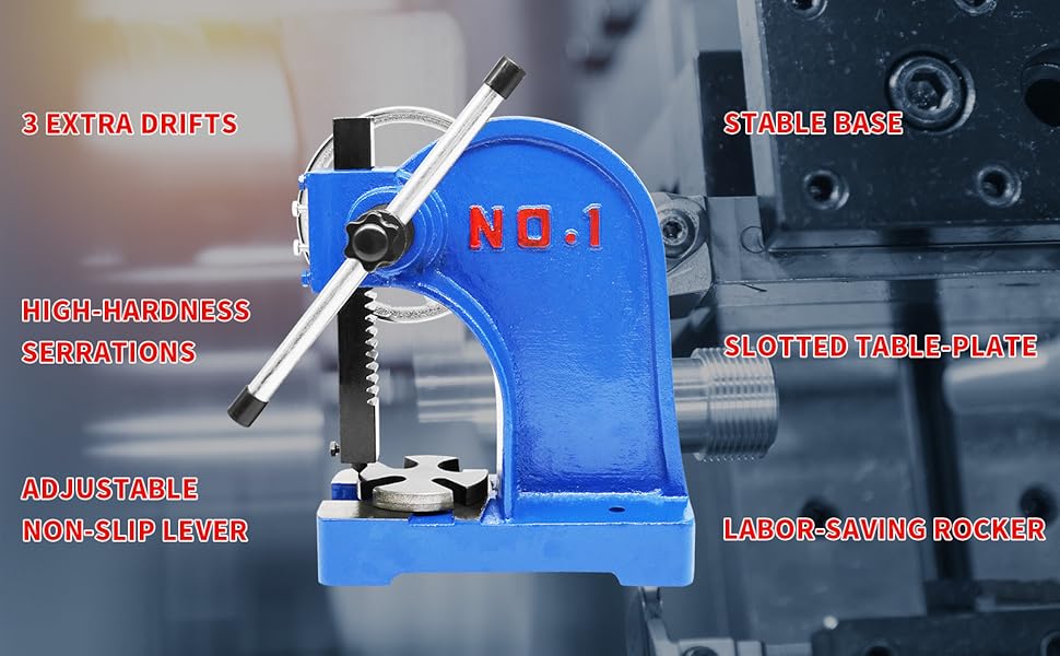 SENDUO Arbor Press 1 Ton,Ratchet Leverage Arbor Press with