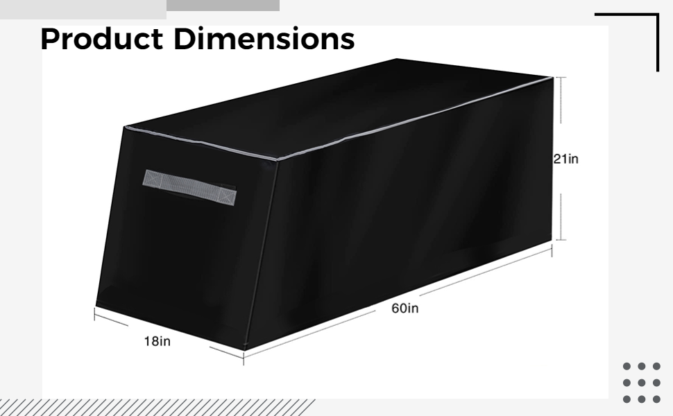 SitUp Bench Cover, 60X18X21 inch Waterproof Sunproof 600D