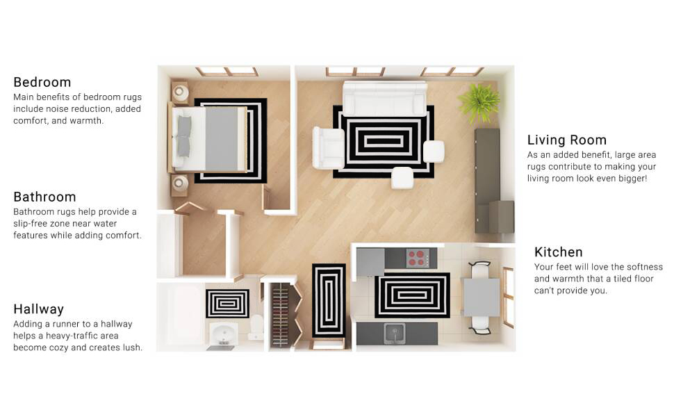 Black and White Striped Area Rug