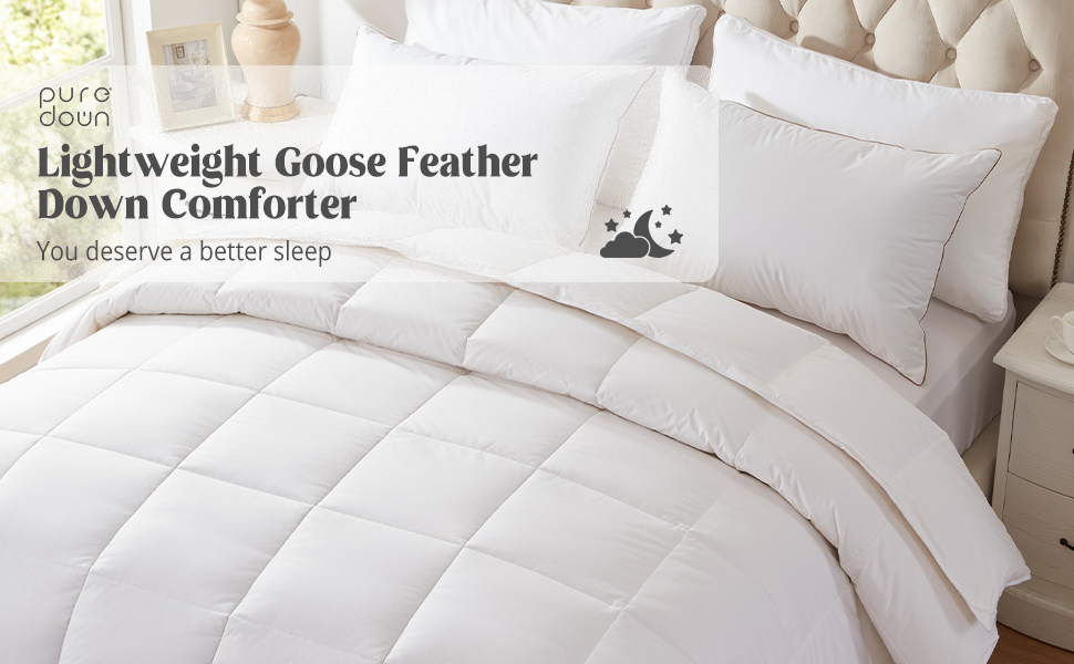 puredown® Lightweight Goose Feather Down Comforter Twin