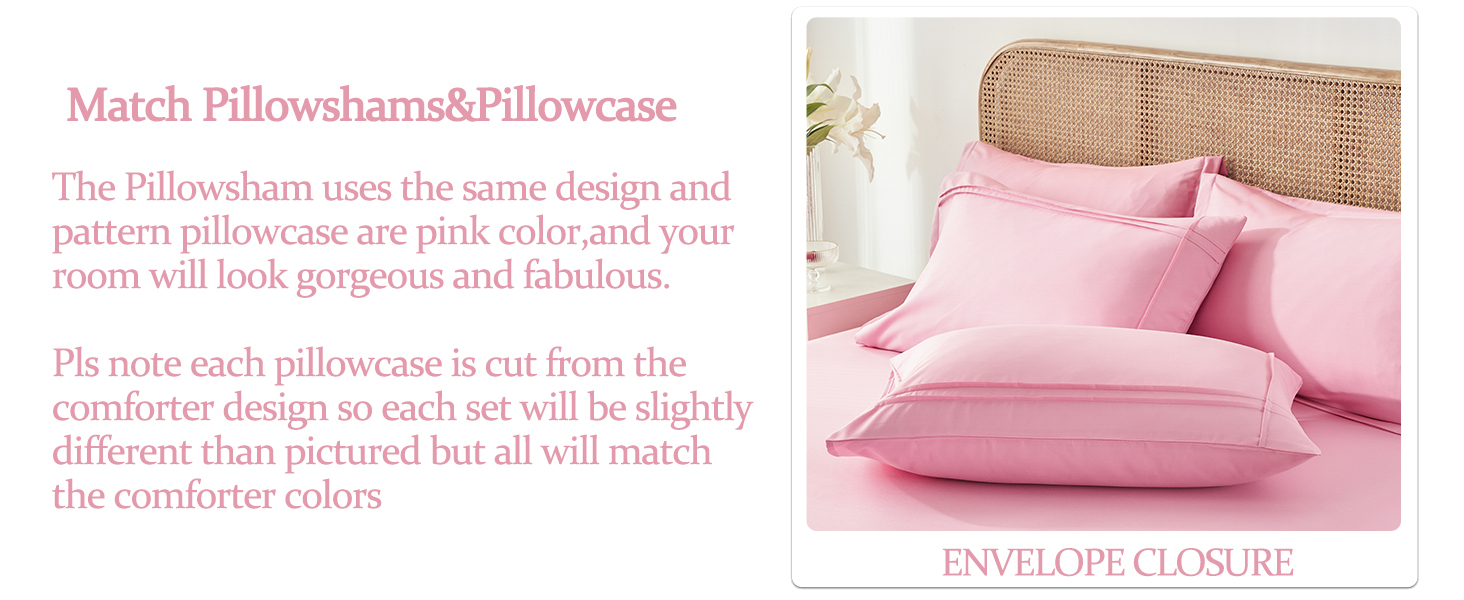 queen pink comfortert set